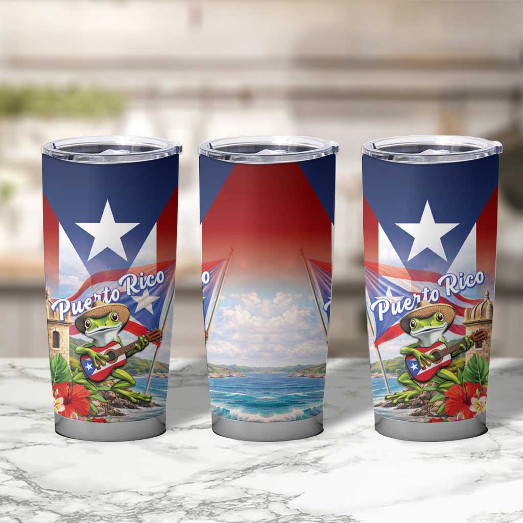 Puerto Rico Coqui Frog Tumbler Cup Happy Emancipation Day