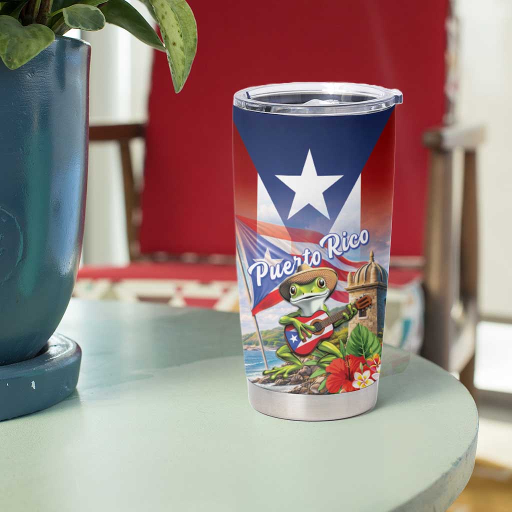 Puerto Rico Coqui Frog Tumbler Cup Happy Emancipation Day
