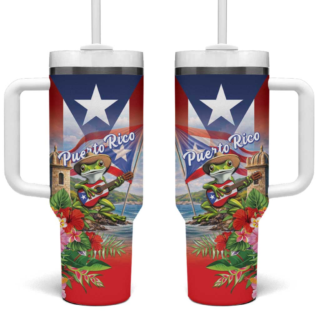 Puerto Rico Coqui Frog Tumbler With Handle Happy Emancipation Day