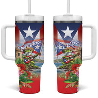 Puerto Rico Coqui Frog Tumbler With Handle Happy Emancipation Day