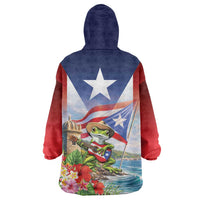 Puerto Rico Coqui Frog Wearable Blanket Hoodie Happy Emancipation Day