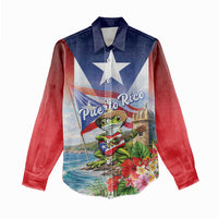 Puerto Rico Coqui Frog Women Casual Shirt Happy Emancipation Day
