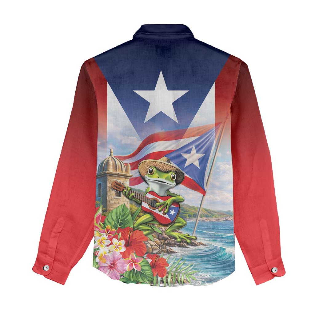 Puerto Rico Coqui Frog Women Casual Shirt Happy Emancipation Day