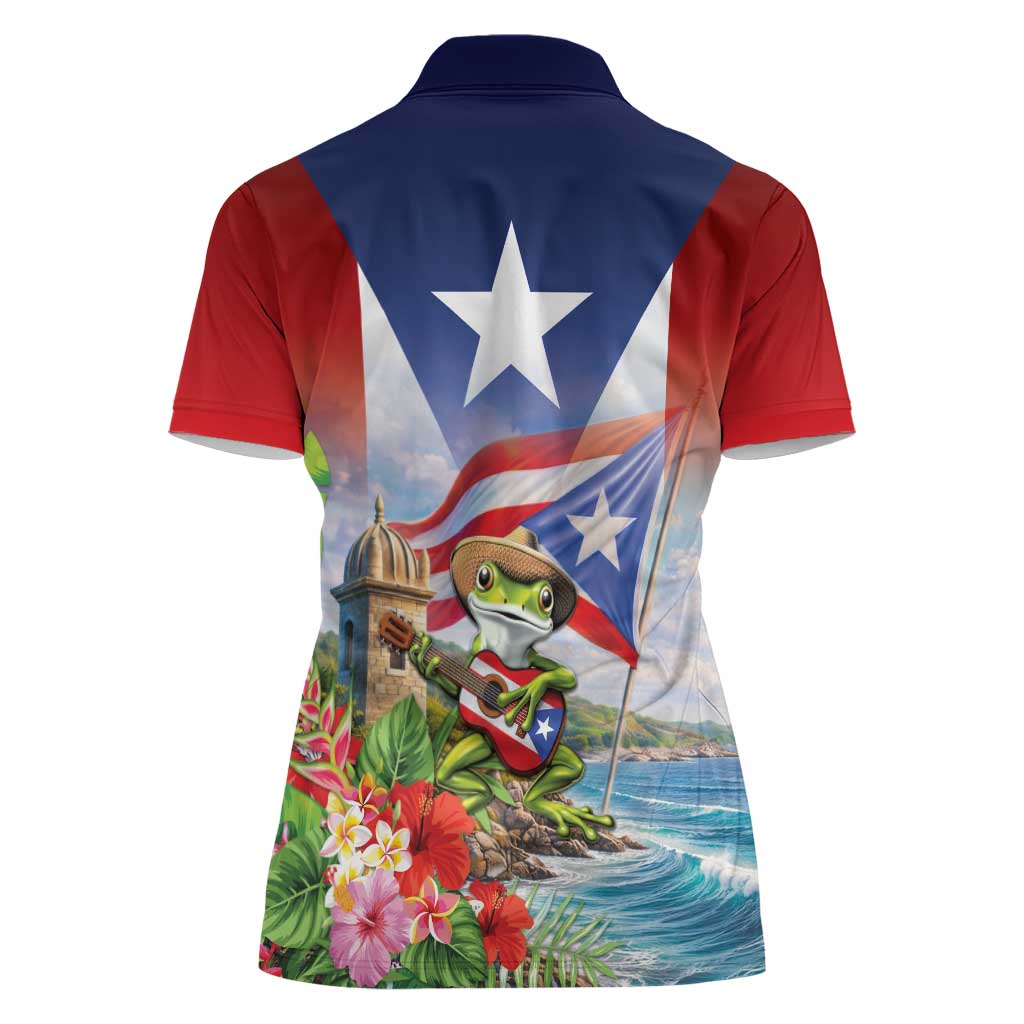 Puerto Rico Coqui Frog Women Polo Shirt Happy Emancipation Day