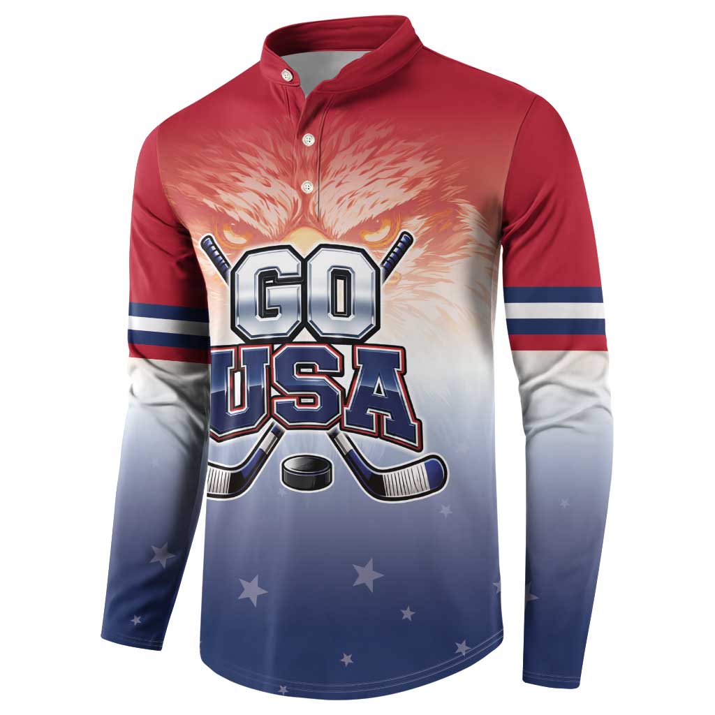 Custom USA Ice Hockey Team Button Sweatshirt Go USA Unique Style