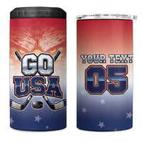 Custom USA Ice Hockey Team 4 in 1 Can Cooler Tumbler Go USA Unique Style