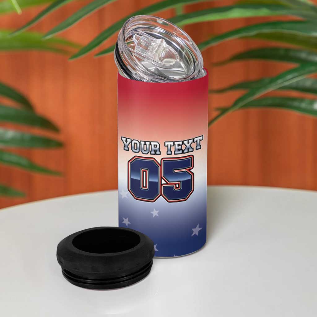 Custom USA Ice Hockey Team 4 in 1 Can Cooler Tumbler Go USA Unique Style