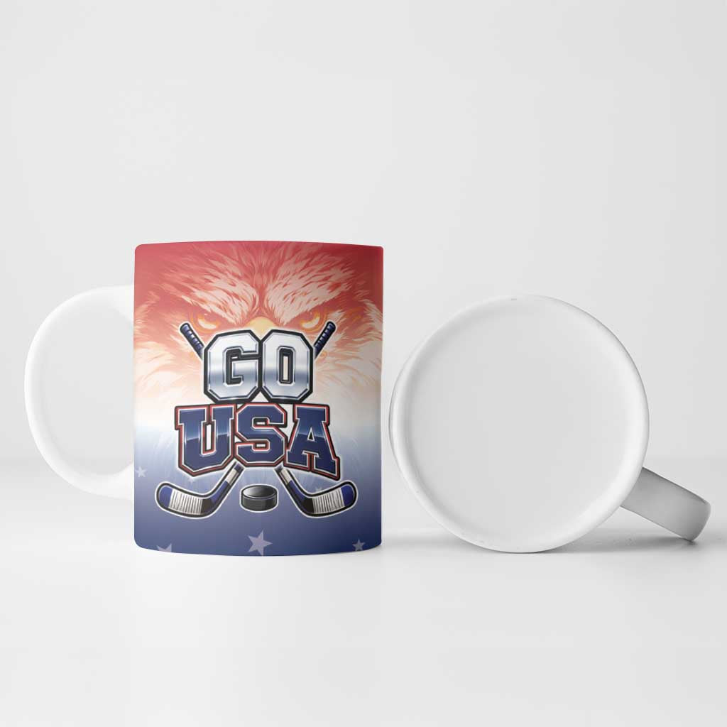 Custom USA Ice Hockey Team Ceramic Mug Go USA Unique Style