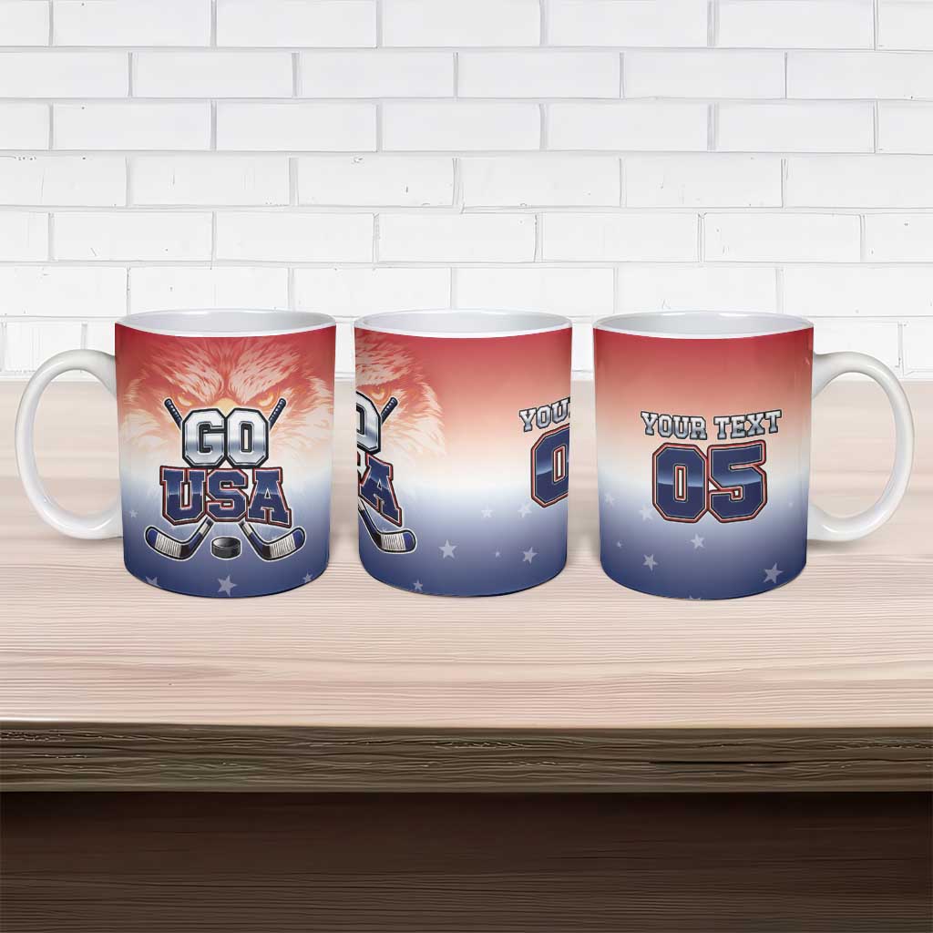 Custom USA Ice Hockey Team Ceramic Mug Go USA Unique Style