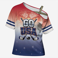 Custom USA Ice Hockey Team Cross Shoulder Shirt Go USA Unique Style