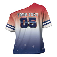Custom USA Ice Hockey Team Cross Shoulder Shirt Go USA Unique Style