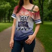 Custom USA Ice Hockey Team Cross Shoulder Shirt Go USA Unique Style