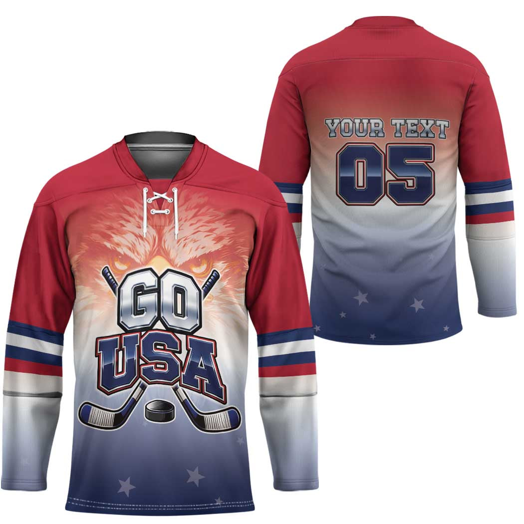 Custom USA Ice Hockey Team Hockey Jersey Go USA Unique Style