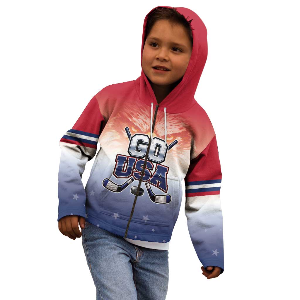 Custom USA Ice Hockey Team Kid Hoodie Go USA Unique Style