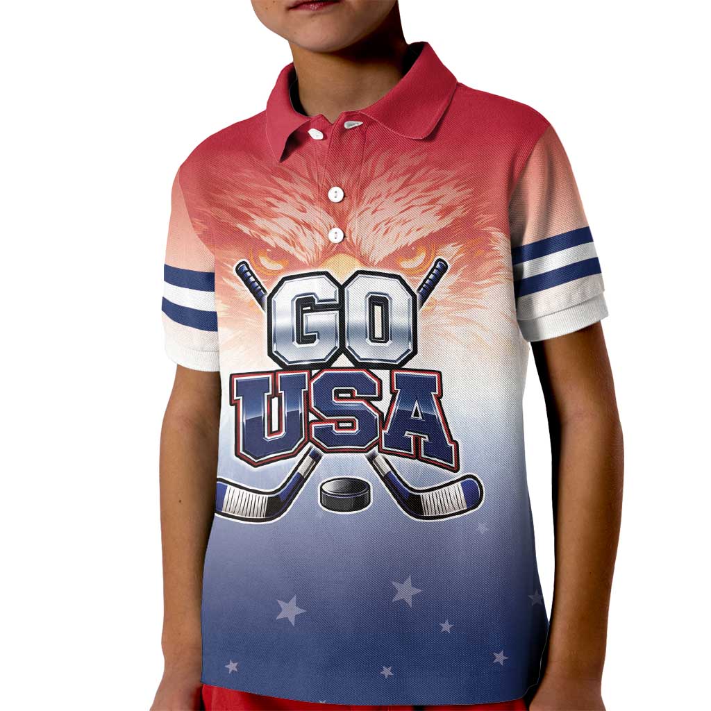 Custom USA Ice Hockey Team Kid Polo Shirt Go USA Unique Style