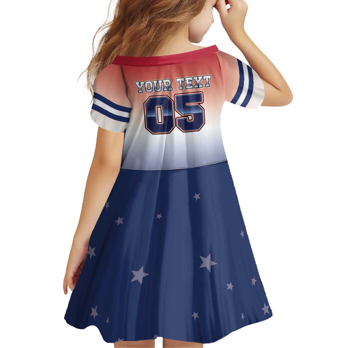 Custom USA Ice Hockey Team Kid Short Sleeve Dress Go USA Unique Style