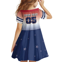 Custom USA Ice Hockey Team Kid Short Sleeve Dress Go USA Unique Style