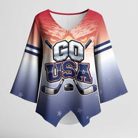 Custom USA Ice Hockey Team Kimono Sleeve Blouse Go USA Unique Style