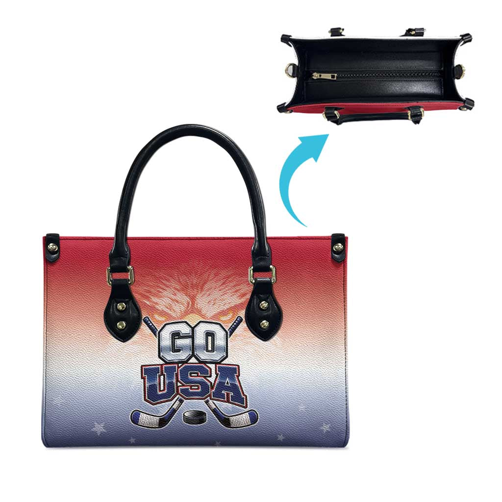 USA Ice Hockey Team Leather Bag Go USA Unique Style