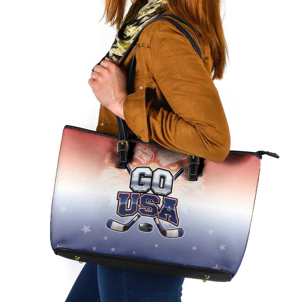 USA Ice Hockey Team Leather Tote Bag Go USA Unique Style