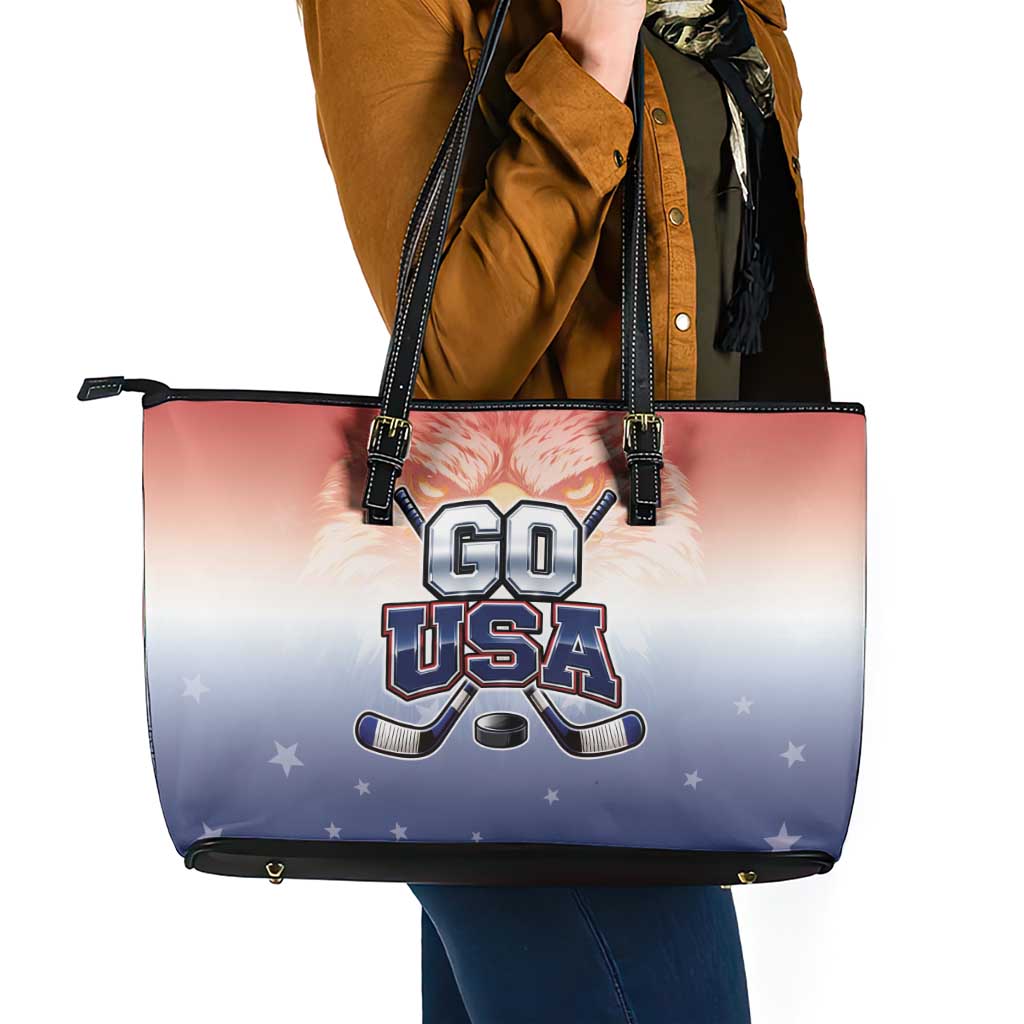 USA Ice Hockey Team Leather Tote Bag Go USA Unique Style