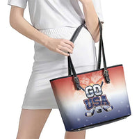 USA Ice Hockey Team Leather Tote Bag Go USA Unique Style