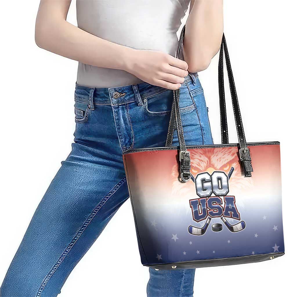 USA Ice Hockey Team Leather Tote Bag Go USA Unique Style