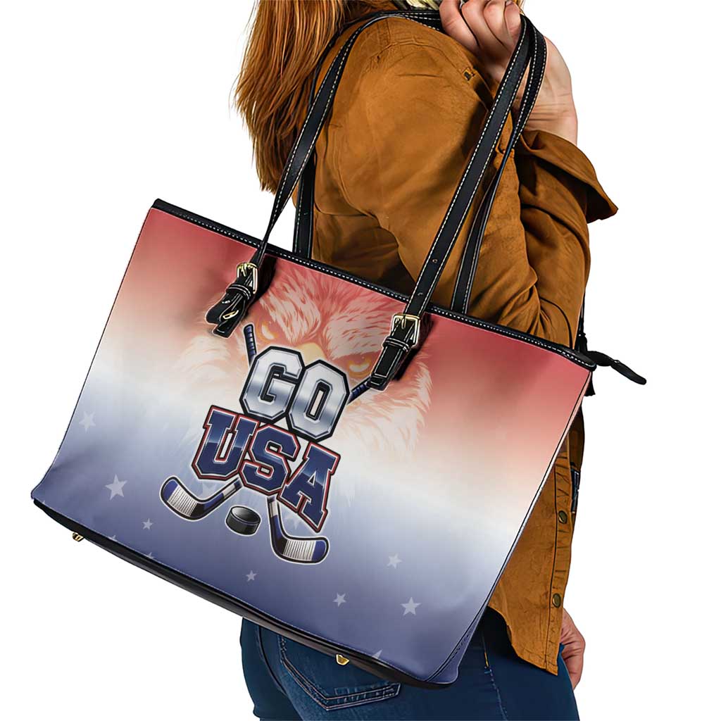 USA Ice Hockey Team Leather Tote Bag Go USA Unique Style