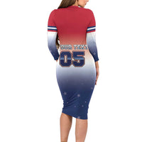 Custom USA Ice Hockey Team Long Sleeve Bodycon Dress Go USA Unique Style