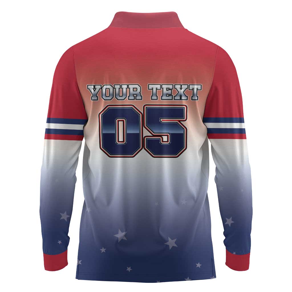 Custom USA Ice Hockey Team Long Sleeve Polo Shirt Go USA Unique Style