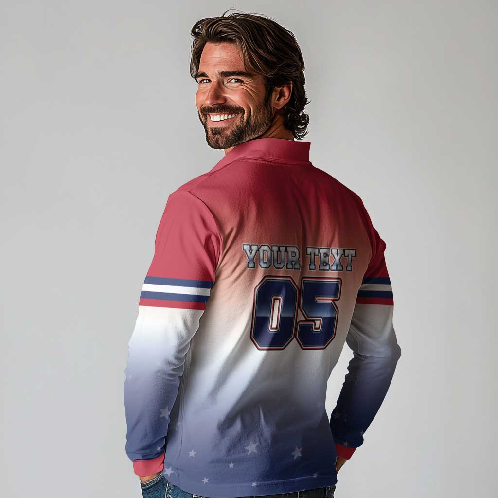 Custom USA Ice Hockey Team Long Sleeve Polo Shirt Go USA Unique Style