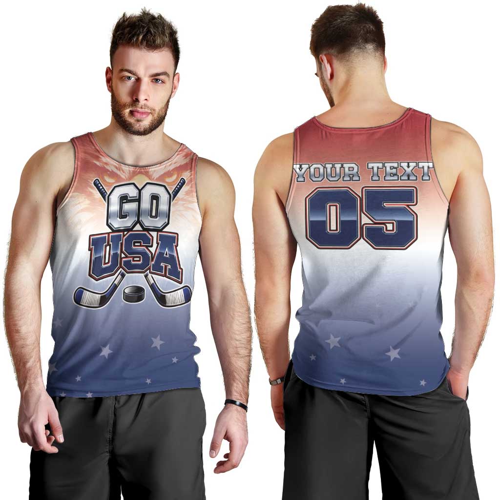 Custom USA Ice Hockey Team Men Tank Top Go USA Unique Style