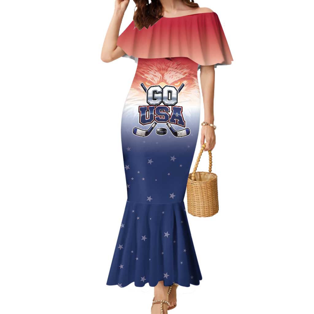 Custom USA Ice Hockey Team Mermaid Dress Go USA Unique Style