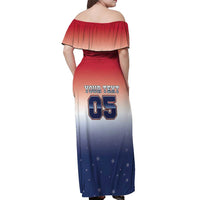 Custom USA Ice Hockey Team Off Shoulder Maxi Dress Go USA Unique Style