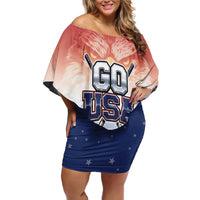 Custom USA Ice Hockey Team Off Shoulder Short Dress Go USA Unique Style
