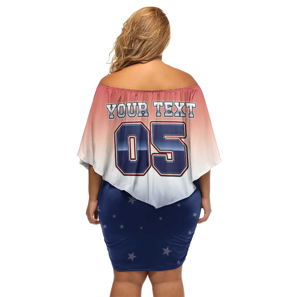 Custom USA Ice Hockey Team Off Shoulder Short Dress Go USA Unique Style