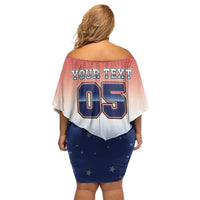 Custom USA Ice Hockey Team Off Shoulder Short Dress Go USA Unique Style