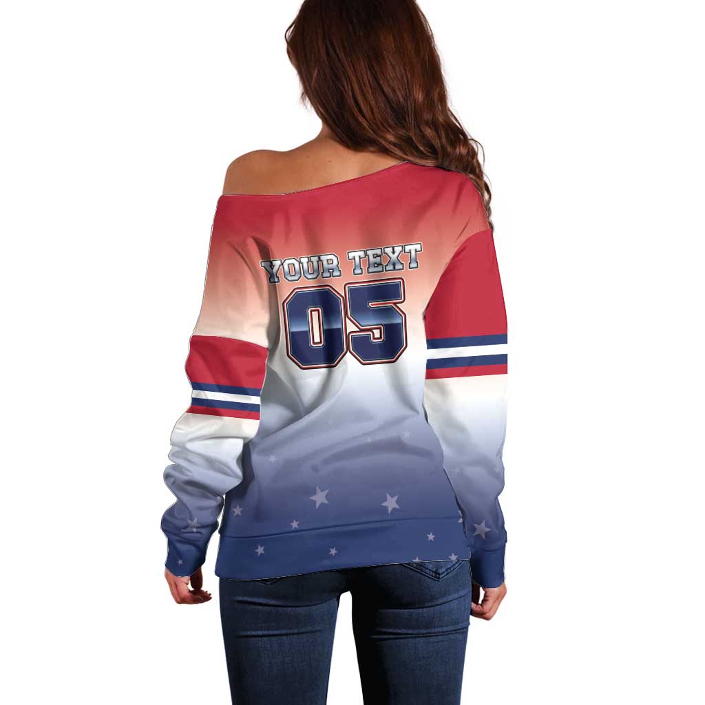 Custom USA Ice Hockey Team Off Shoulder Sweater Go USA Unique Style