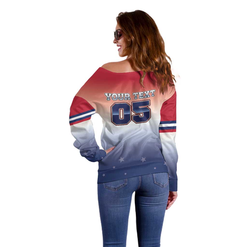 Custom USA Ice Hockey Team Off Shoulder Sweater Go USA Unique Style