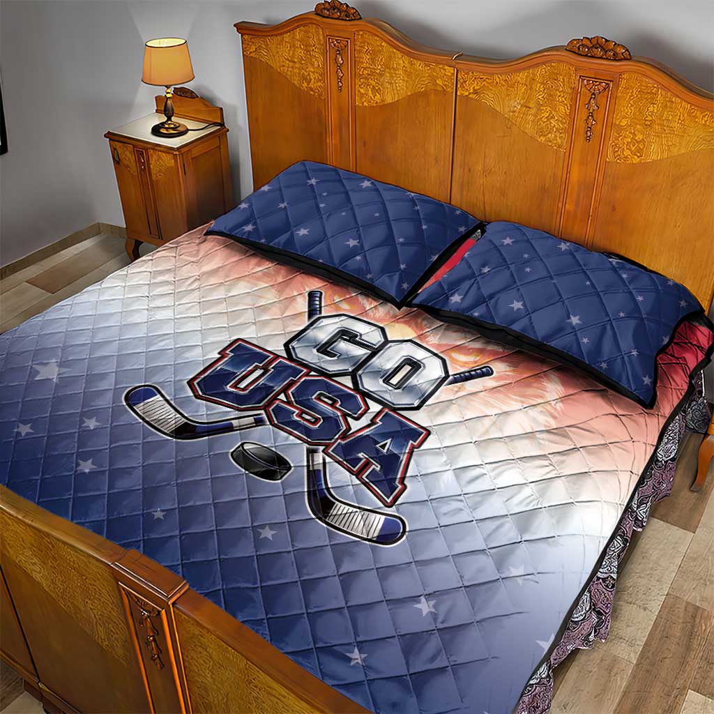 USA Ice Hockey Team Quilt Bed Set Go USA Unique Style