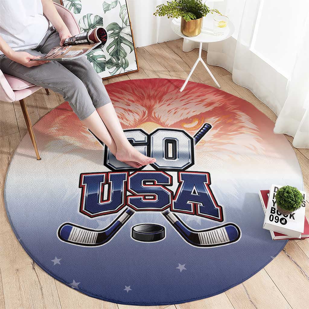 USA Ice Hockey Team Round Carpet Go USA Unique Style