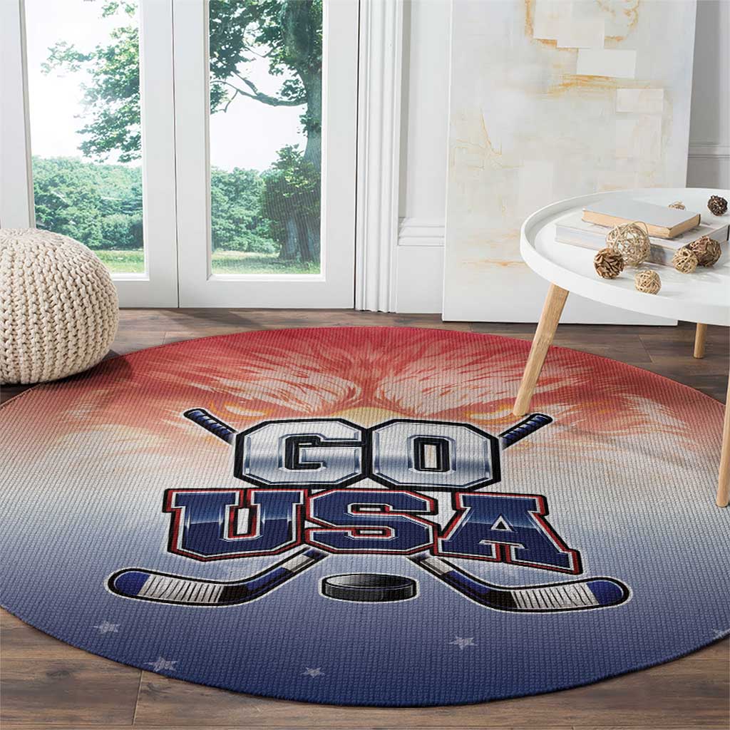 USA Ice Hockey Team Round Carpet Go USA Unique Style