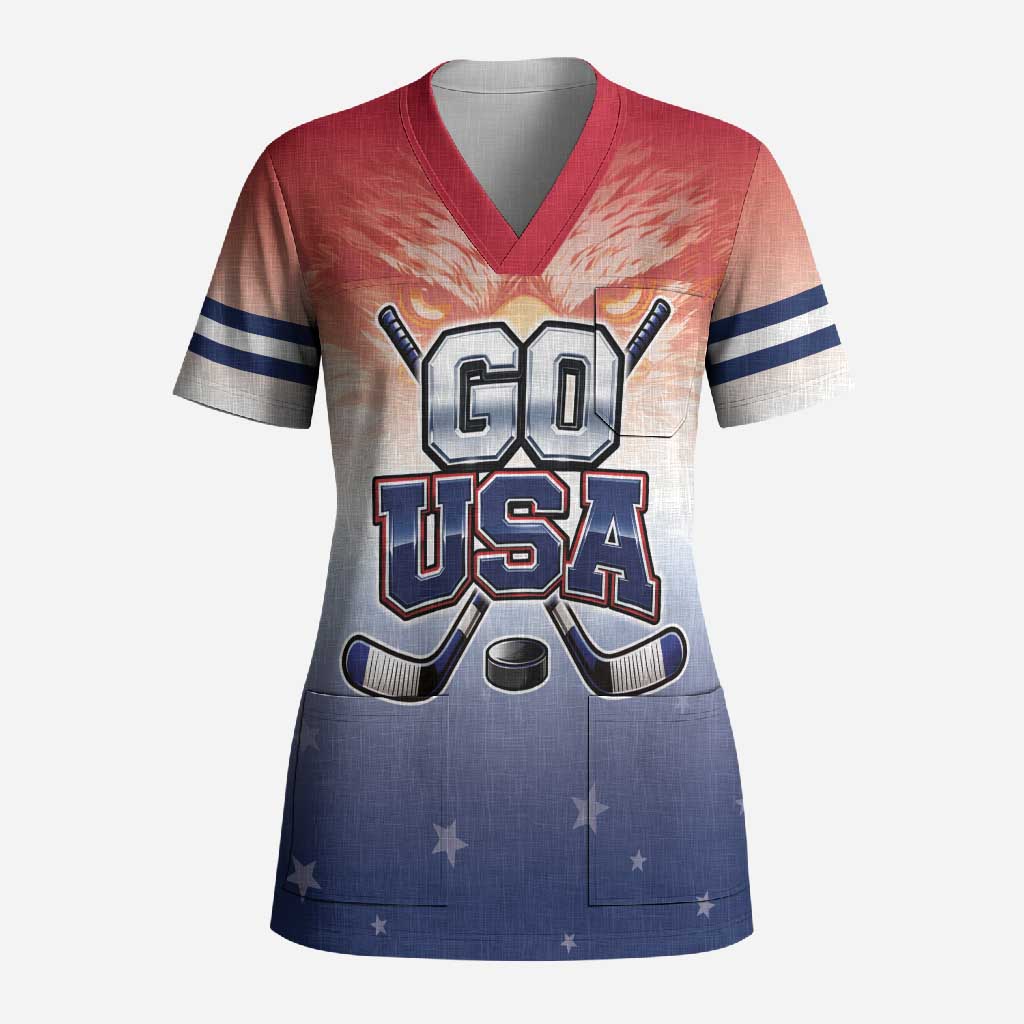 Custom USA Ice Hockey Team Scrub Top Go USA Unique Style