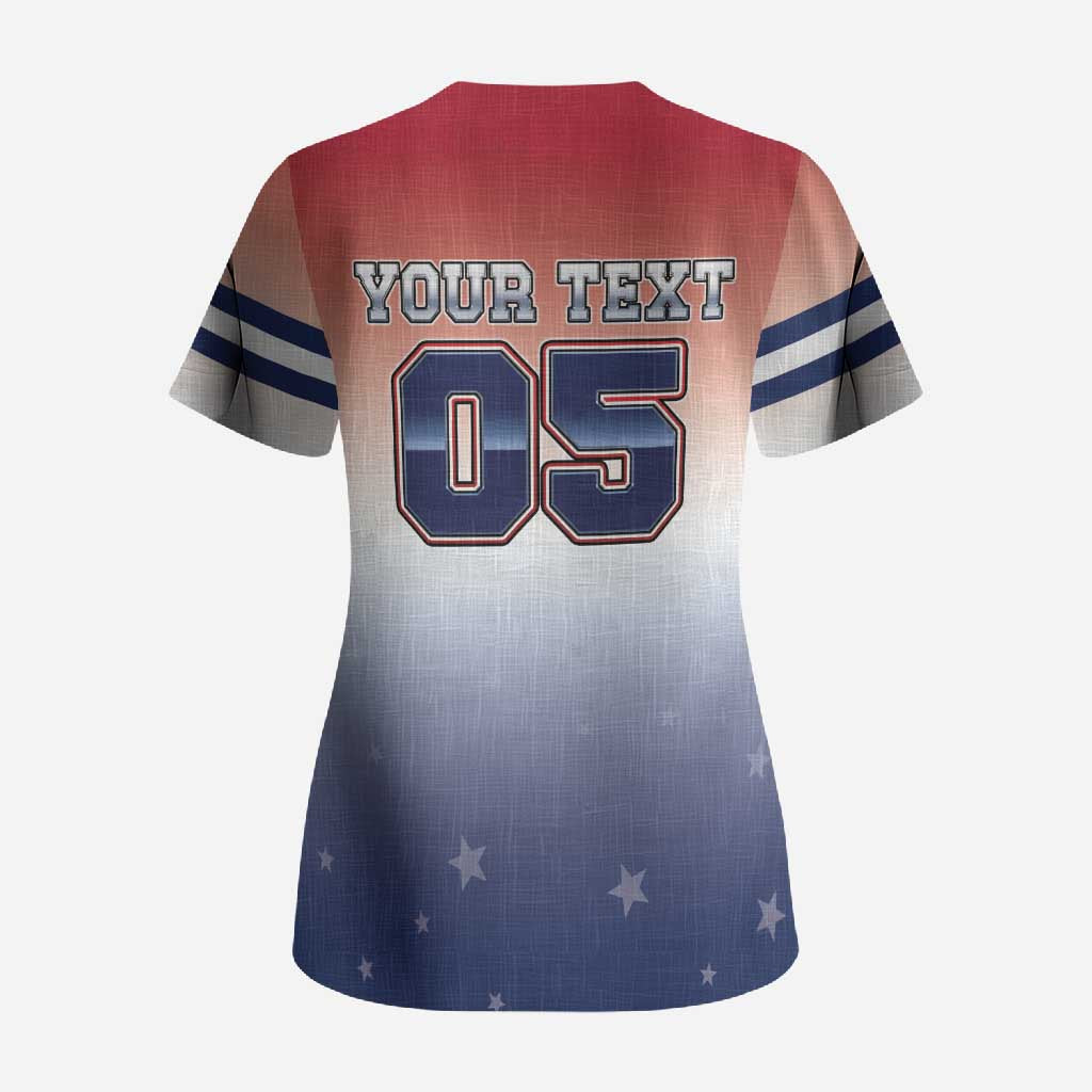 Custom USA Ice Hockey Team Scrub Top Go USA Unique Style