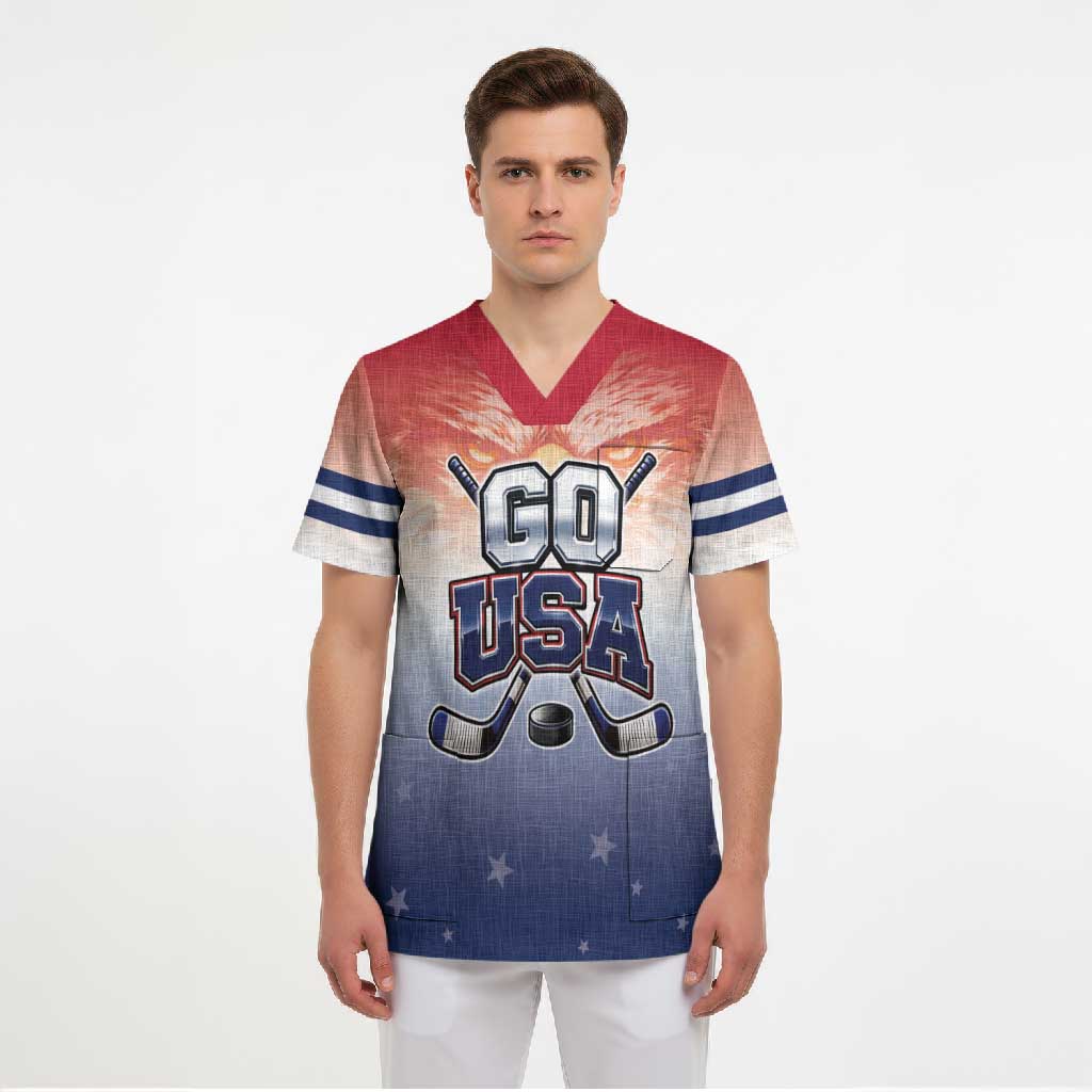 Custom USA Ice Hockey Team Scrub Top Go USA Unique Style