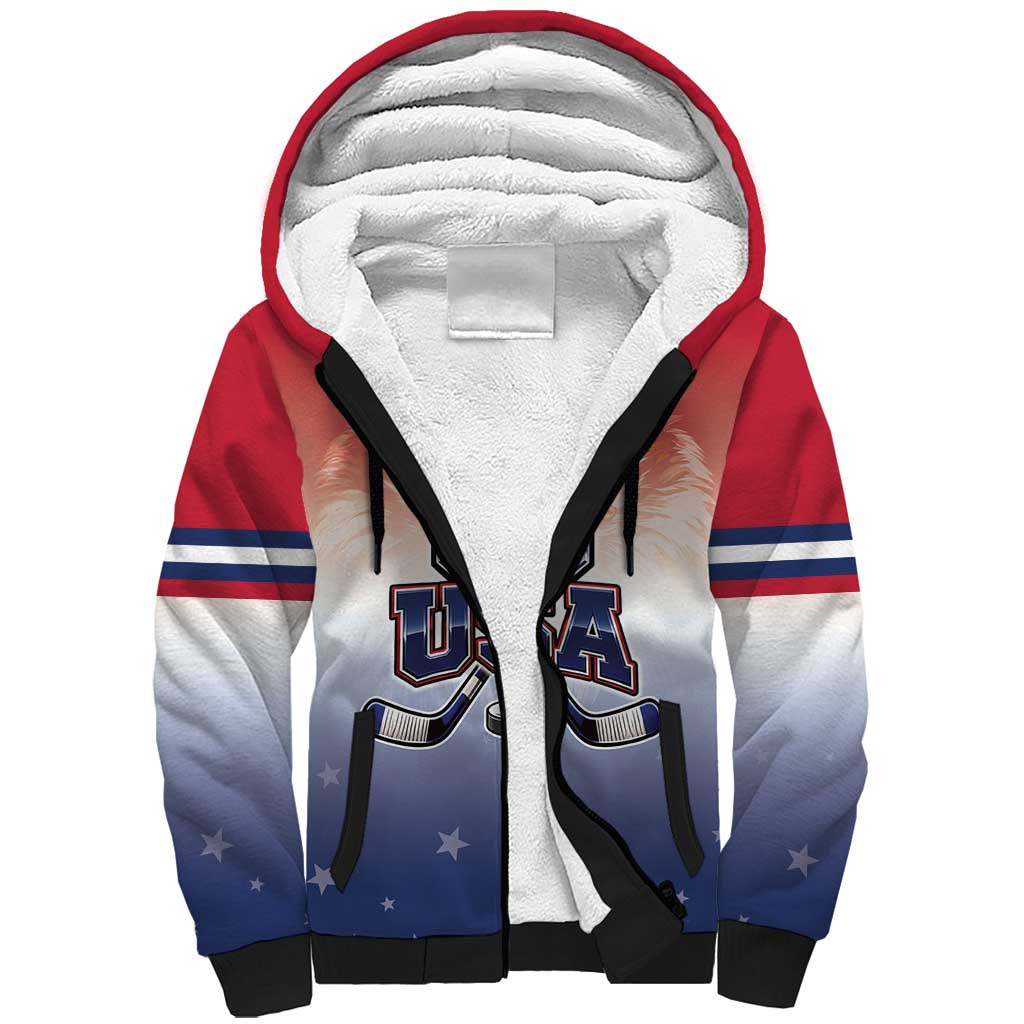Custom USA Ice Hockey Team Sherpa Hoodie Go USA Unique Style
