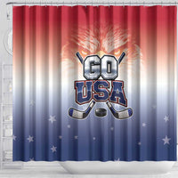 USA Ice Hockey Team Shower Curtain Go USA Unique Style