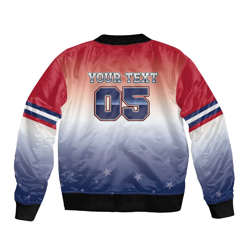 Custom USA Ice Hockey Team Sleeve Zip Bomber Jacket Go USA Unique Style