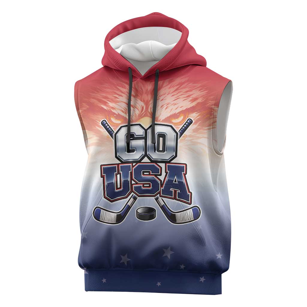 Custom USA Ice Hockey Team Sleeveless Hoodie Go USA Unique Style