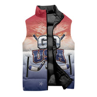 Custom USA Ice Hockey Team Sleeveless Puffer Jacket Go USA Unique Style